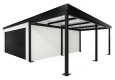GARDEON® Garage mit Hörmann Garagentor, Fenster und Carport rechts